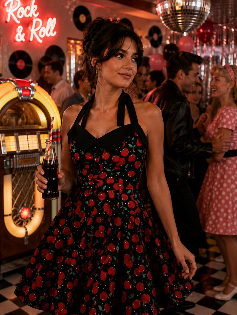 Black Cherry Halter A-Line  Costume  Dress
